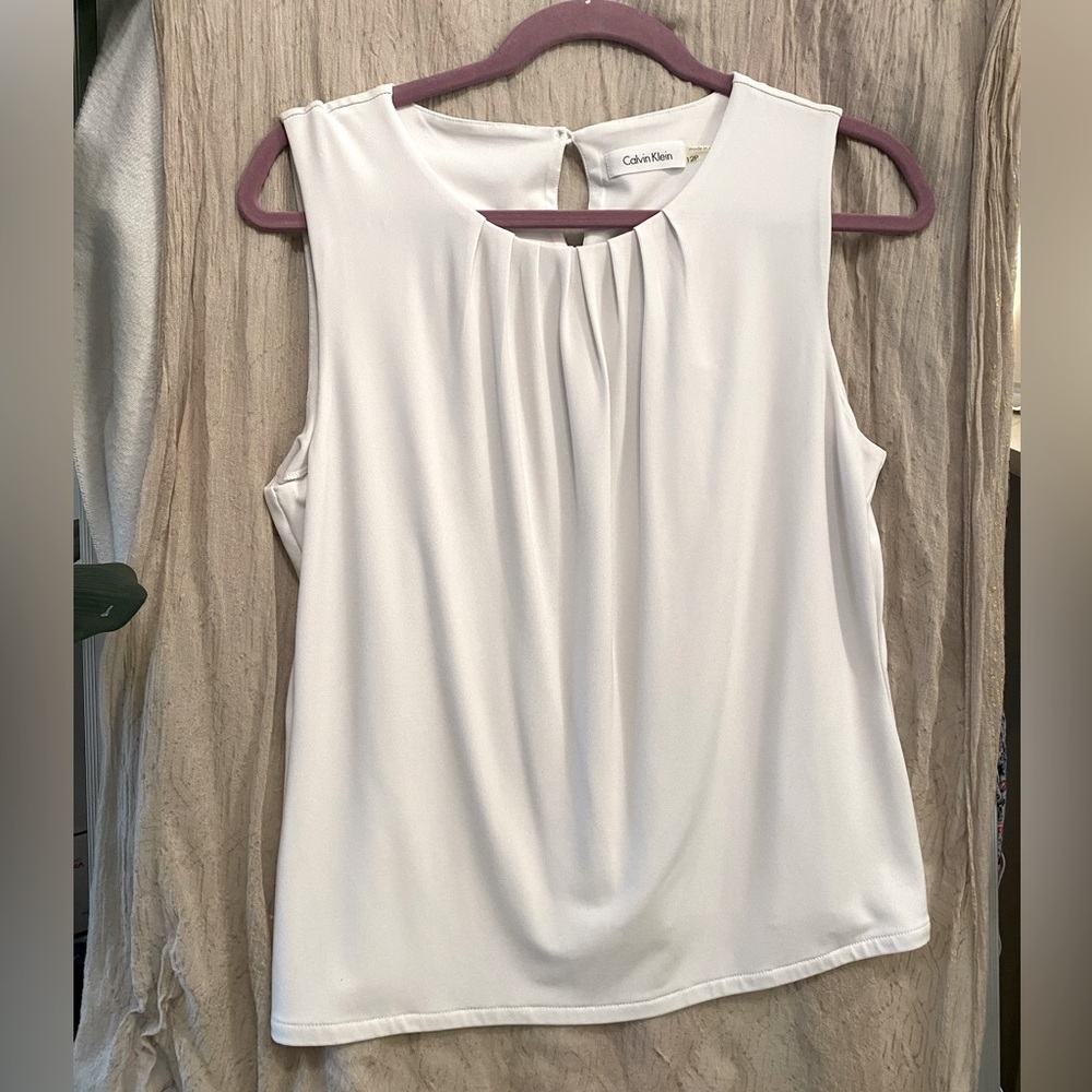 Calvin Klein l Pleated Sleeveless Blouse